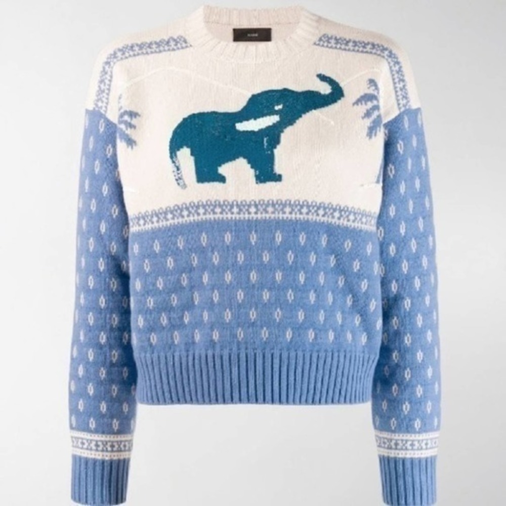 🆕 Alanui Wool & Cashmere Runway Designer Elephant Sequins Sweater - Picture 4 of 12